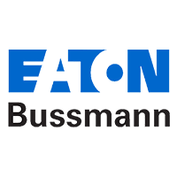 Eaton Bussmann logo in blue and black. Eaton Bussmann logo in blue and black.